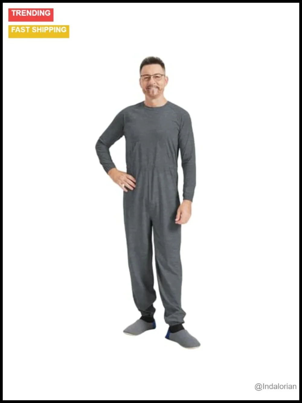 Dementia Anti Strip Sleepwear Back Zipper Adaptive Onesie Cotton Spandex